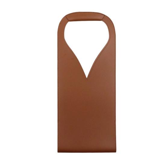 V-shaped Handle Wine Holder Faux Leather Tote Bag, Portable Carrier Pouch, Waterproof Packaging Bag Single Bottle Protector Sleeve for Champagne Beer