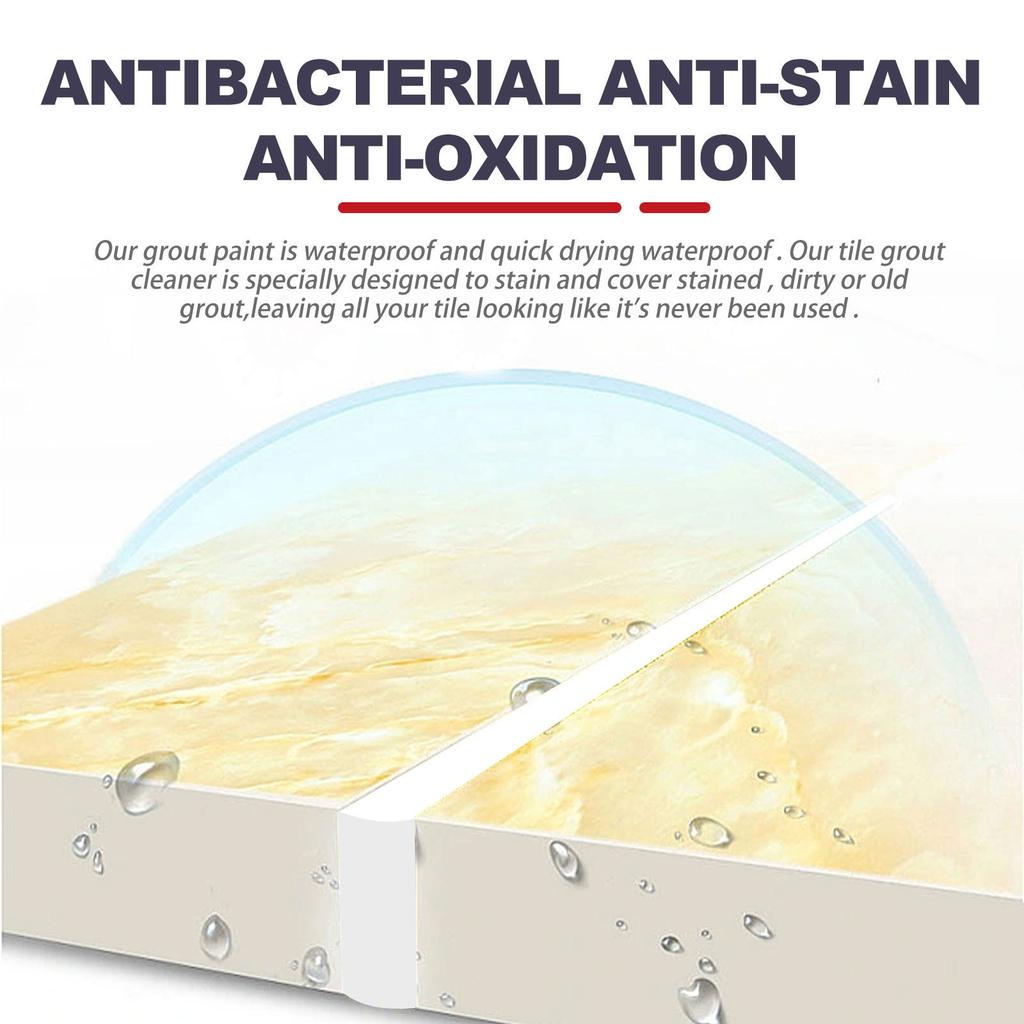 Water-Resistant Tile Grout Paint Grout Filler Tube Tile Gap Repair Waterproof White Agent for Bathroom Wall Tiles