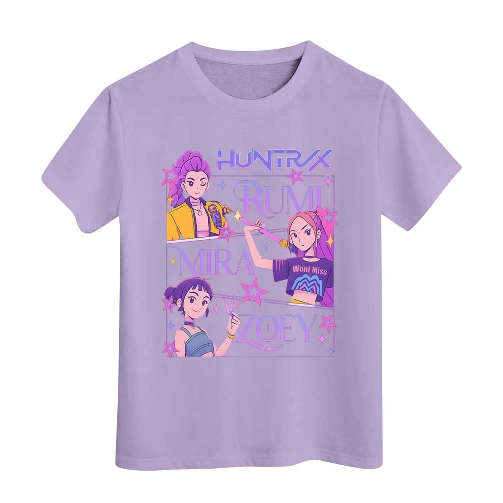 Boys Girls Round Neck Casual Printed Short-sleeved T-shirt Top