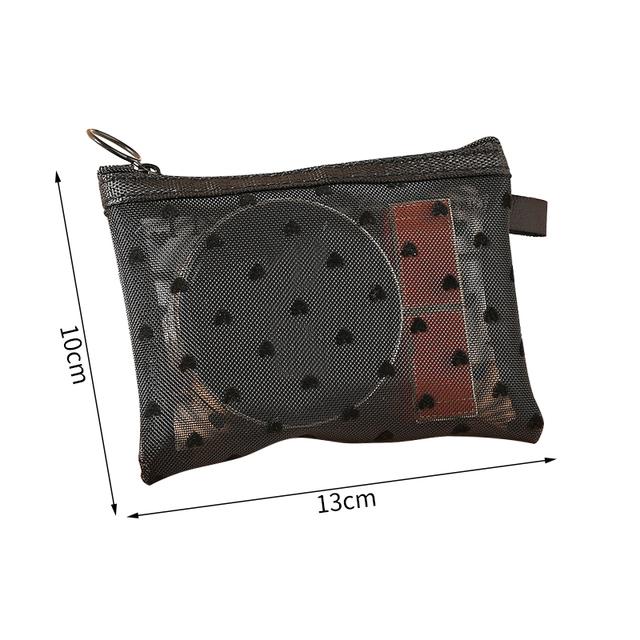 

Прозрачная косметичка, дорожная сумка для хранения, органайзер для макияжа, чехол, портативная сетчатая косметичка с сердечком для женщин 10*13CM чёрный