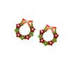Unique Christmas Wreath Stud Earrings for Women - Festive 2025 New Year Gift