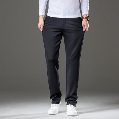 Men's Slim Fitting Small Straight Elastic Casual Pants Men's Regular High Waisted Men's Pants