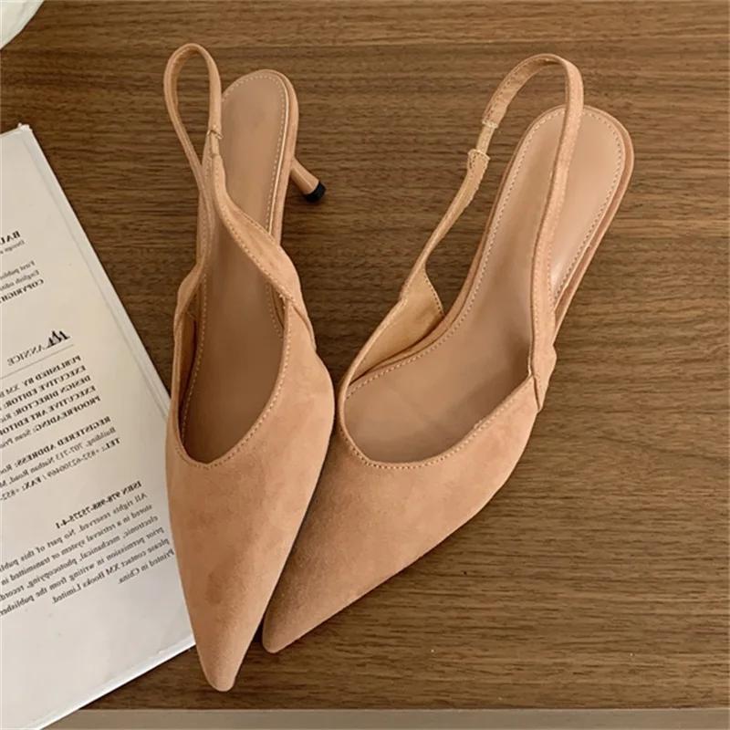 Fashion Eilyken Fashion Pointed Toe Women Pumps Designer Leopard Print Thin Low Heels Party Dress Slingbacks Ladies Shoes