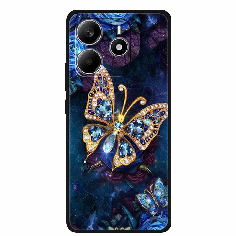 Pour Redmi Note 14 4G GLOBAL Coque Animaux Silicone Souple TPU Étuis de Téléphone Housse Arrière pour Xiaomi Redmi Note14 4G Protecteur Coque