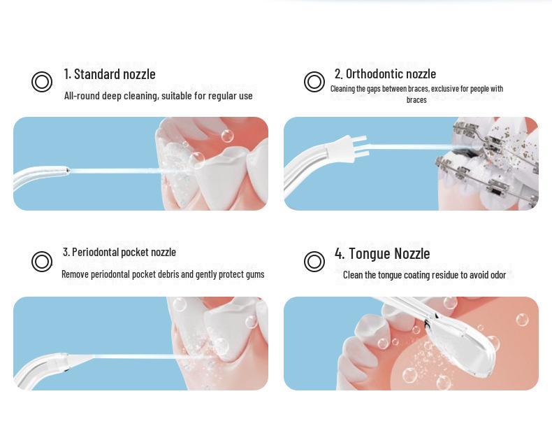 Portable Electric Water Flosser for Orthodontics - Retractable Oral Cleaner for Deep Teeth Cleaning at Home