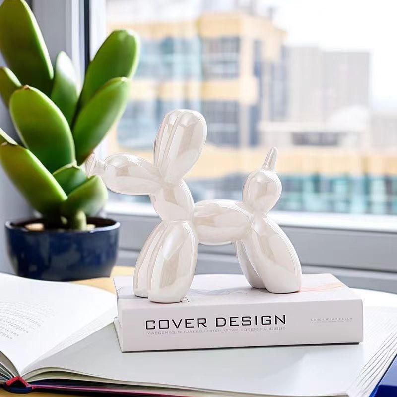 Keramiek Ballon Hond Beeld Huisdecoratie kamer Decoratie Accessoires Kantoor Scandinavisch Dier Decoratieve Beelden en Figuurtjes