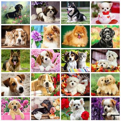 Volle Runde/Quadratische Diamant Malerei Hund 5D DIY Tier Diamant Stickerei Kreuz Stich Kit Handgemachte Geschenk Hause Dekoration