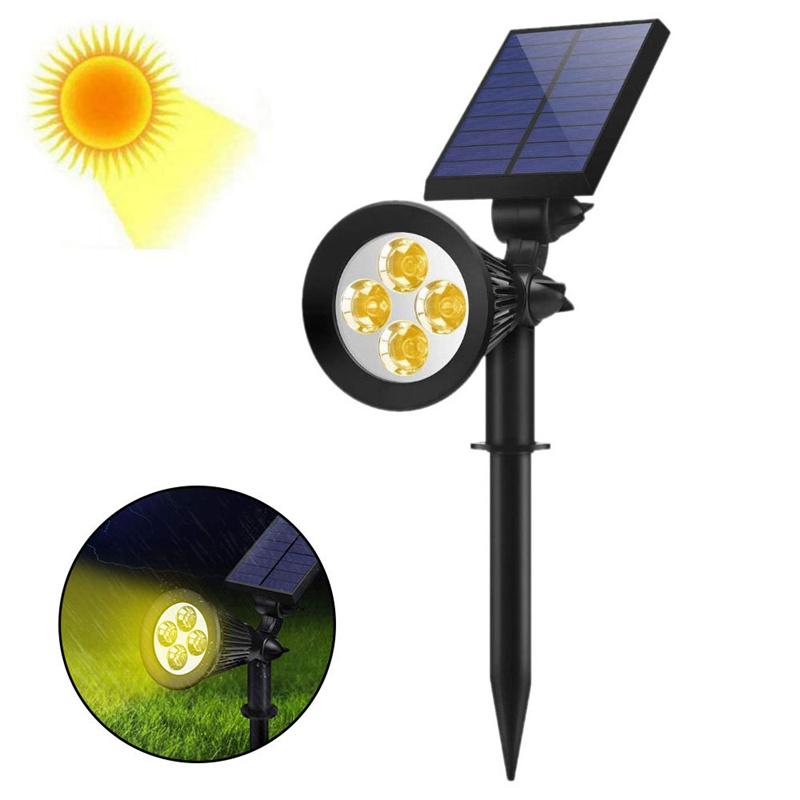 1ks/2ks venkovní solární zahradní světlo nastavitelný solární reflektor IP65 solární lampa super jasné nástěnné světlo pro dvůr park cestička