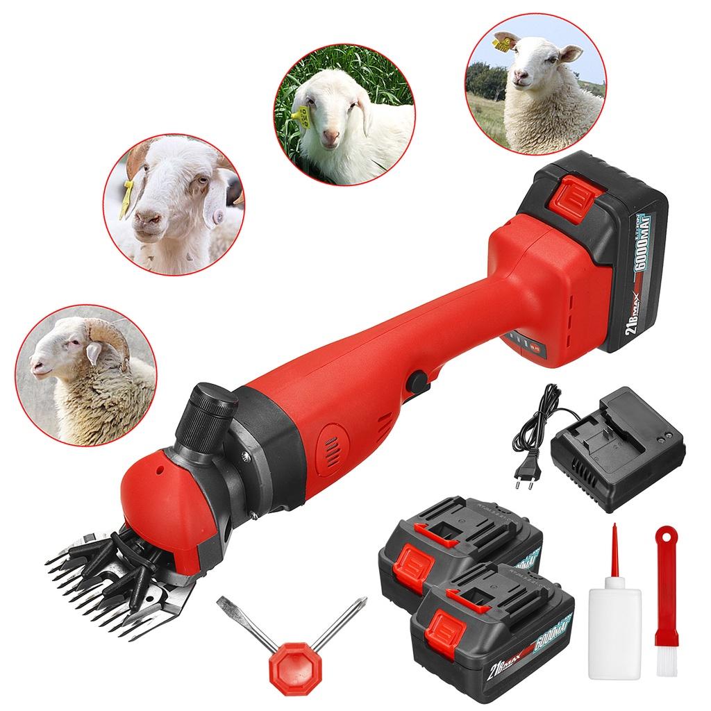 2200 Rpm 2 Speeds Wireless Electric Sheep Goat Kit Shearing Machine 6000mah Clipper Farm Animal Shears Cutter Wool Scissor for Battery 110-220V