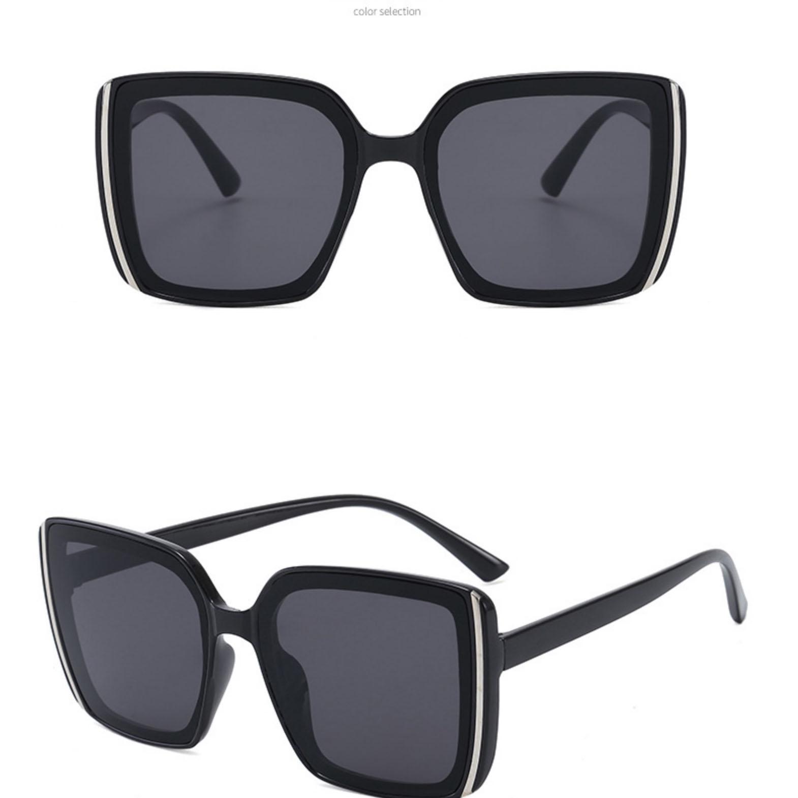 

Новые модные солнцезащитные очки в коробке с серебряными очками от знаменитостей из Кореи. чёрный