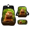 3Pcs Set Backpack Student School Shoulder Bag Pencil Bags Cartoon Movie Hoppers Travel Backpack Children Birthday Gift