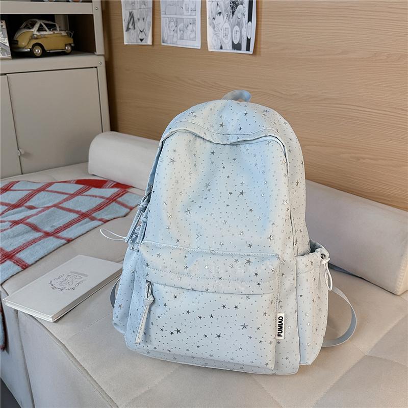 Star Print Student Schoolbag Women's Travel Lightweight Backpack