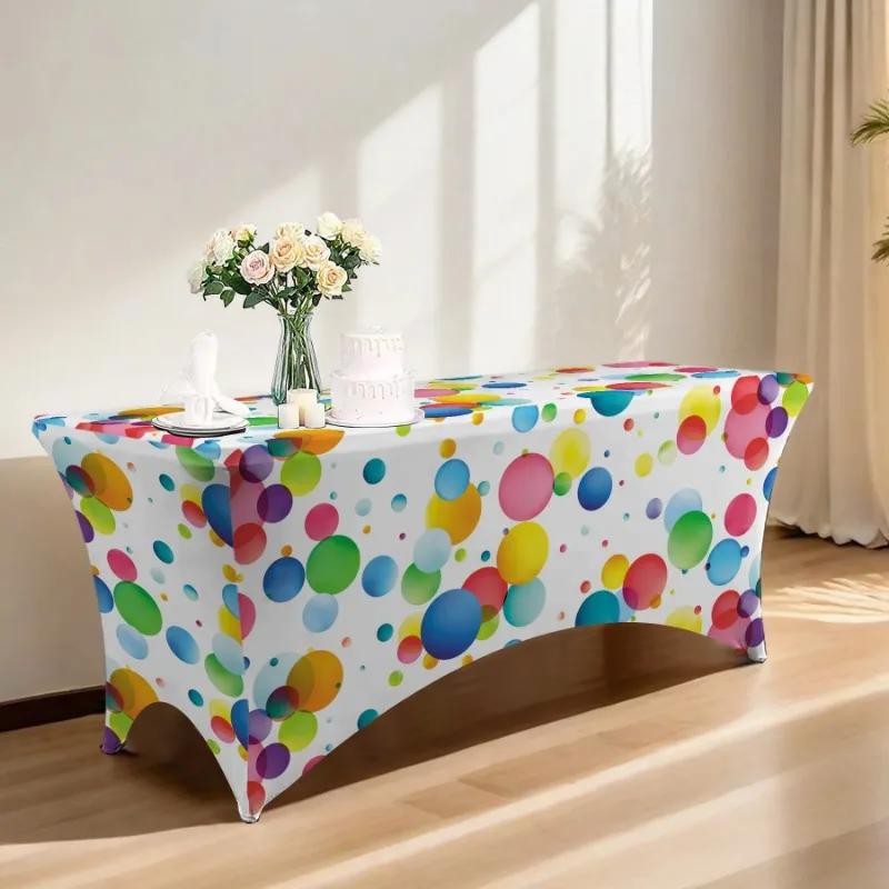 

4/6/8FT High Stretch Washable for Rectangular Tablecloth Outdoor Wedding Party Festivals Dust-proof Tablecloths 4FT