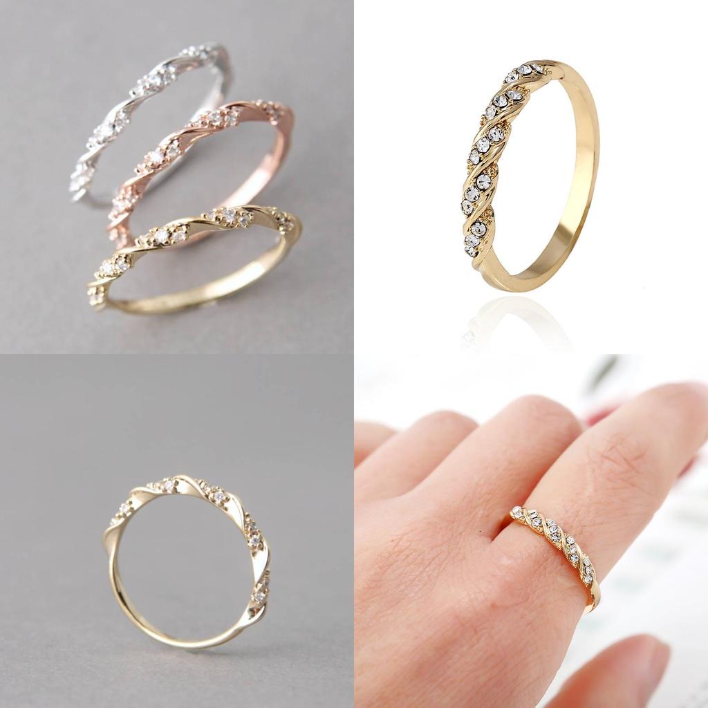 Twist Shape Ring Hand Jewelry Decorative Ornaments Gift Fashion Elegant Simple