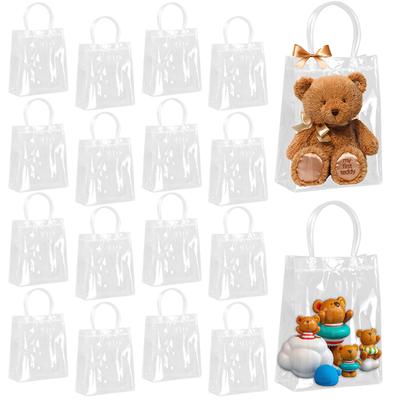 5/10 stk Klar gavepose med håndtak Bursdagsfest Bryllup PVC Godteri Gaveemballasje Jul Baby Shower Gaveesker Blomsterinnpakning