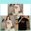 Sommer Koreanischer Stil Locker Geschnitten Buchstabendruck T-Shirt Für Damen Freizeitkleidung