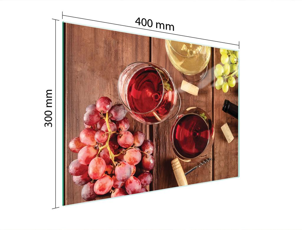 GLAS-SCHNEIDEBRETT 40x30 WEIN
