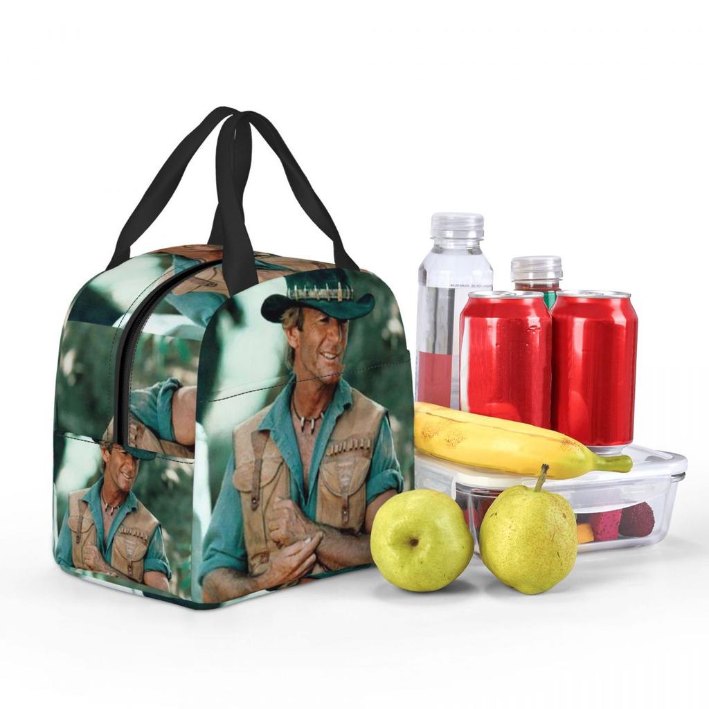 Paul Hogan Crocodile Dundee Isolierte Lunchtasche für Damen Kinder Auslaufsichere Lebensmittelboxen Thermische Lunchbox Tragetasche