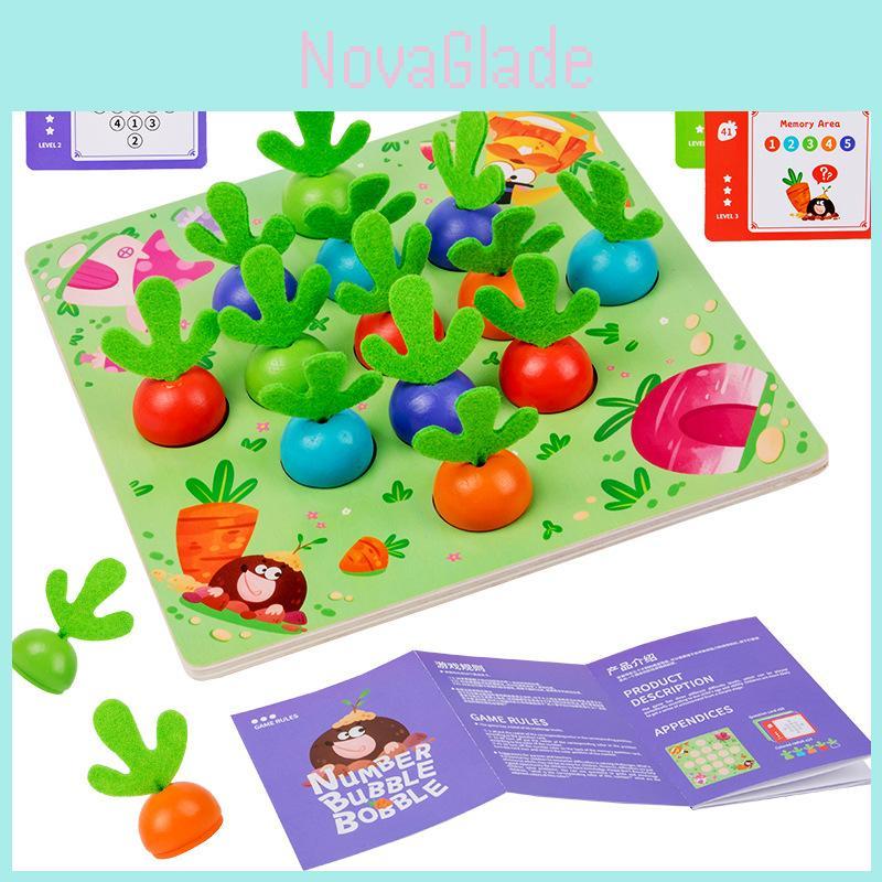 Wooden Bubble Dragon Carrot Building Blocks Memory Game With Diy Logic Puzzle For Kids Learning