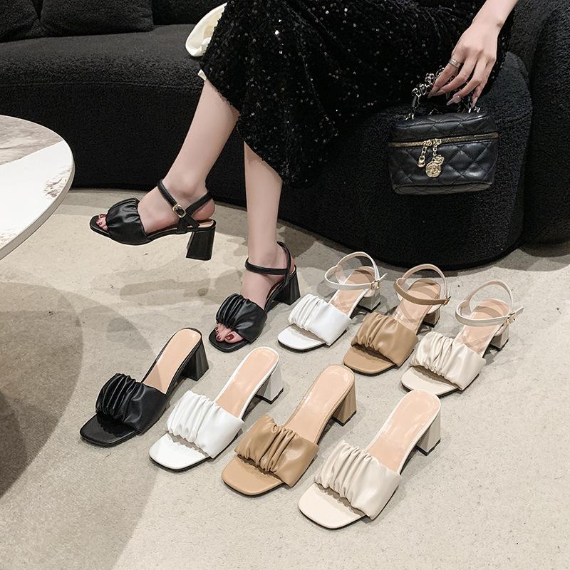 Fashion Shoes Slippers Soft Low Slides Women Heels Fashion Comfort Flat High Luxury Scandals Rome Pumps Fabric Casual PU TPR Hoof