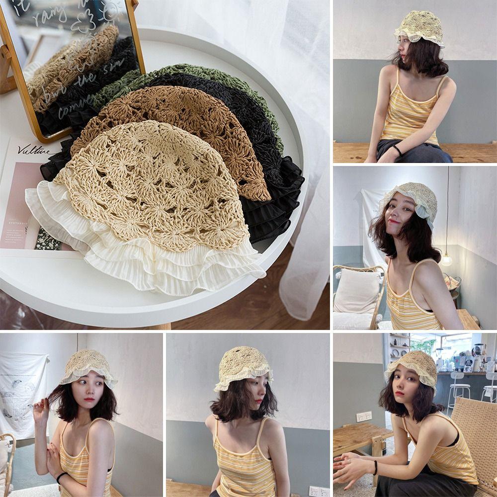 

Casual Beret Cap Flowers Skullies Hat Breathable Knitted Hat for Women верблюд