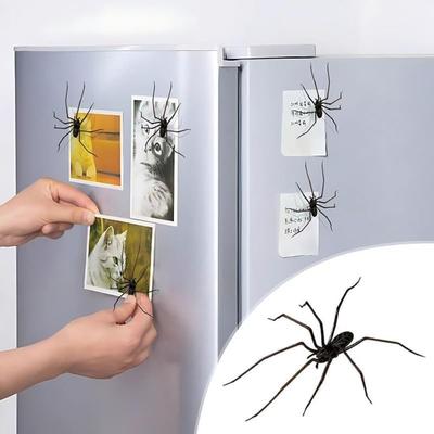 Vtipné magnetky na ledničku Pavouk Samolepka na ledničku Silná lepivost Flexibilní nožičky 3D pavouk Magnet na ledničku 3D tištěný Odolný