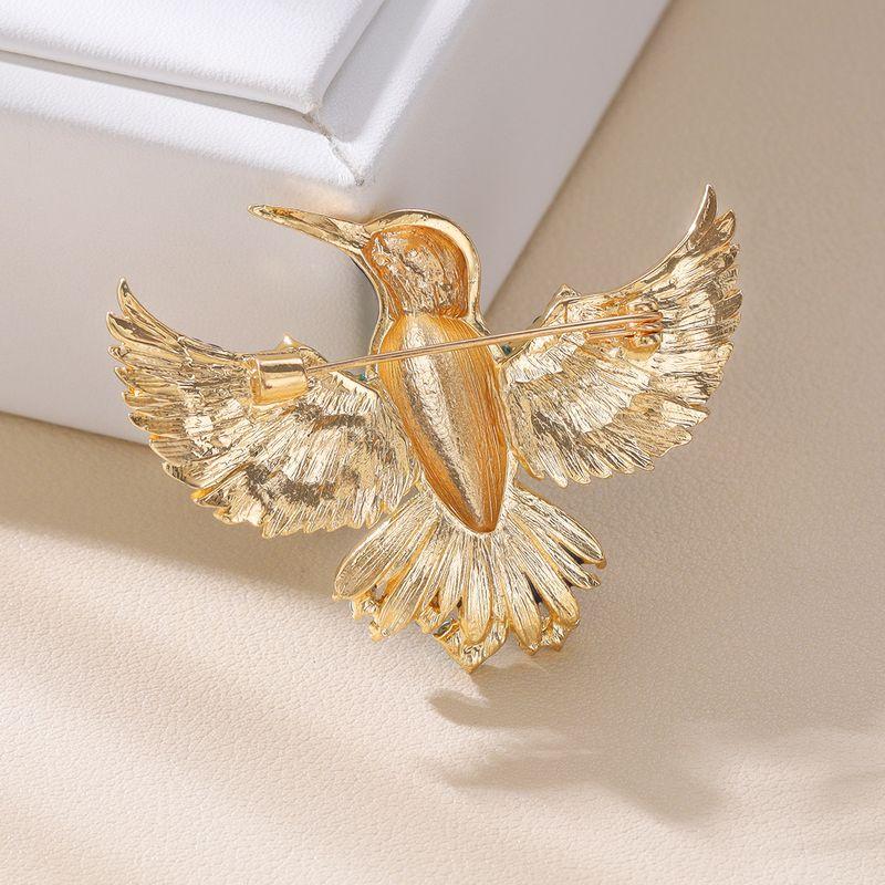 European and American Fashion Personalized Blue Hummingbird Brooch High-End Luxury Elegant Animal Pin Suit Jacket Accessory Corsage