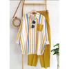 Plus Size Striped Long Sleeve Casual Two-Piece Set