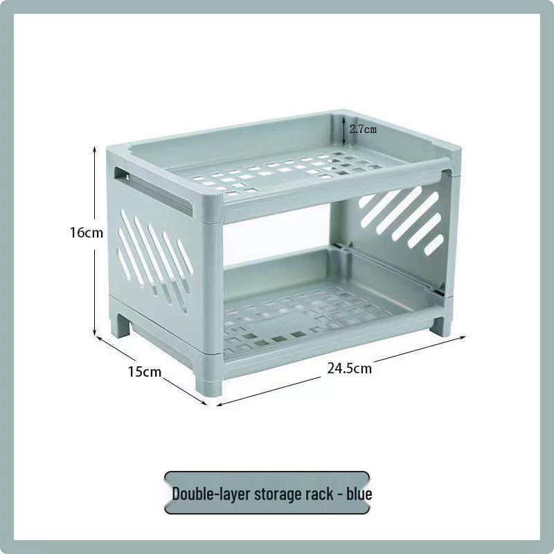 Double-Layer Storage Organizer Rack for Cosmetics, Bathroom, and Office