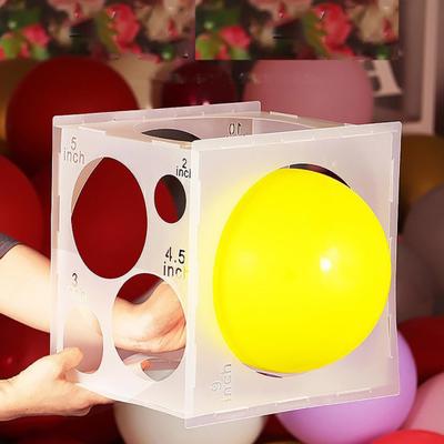 Katlanabilir Plastik Balon Boyutlandırma Kutusu Küp Ölçüsü Kolaylıkla 2-10 İnç Balonlar için 11 Delik Doğru Balon Ölçüm Aracı