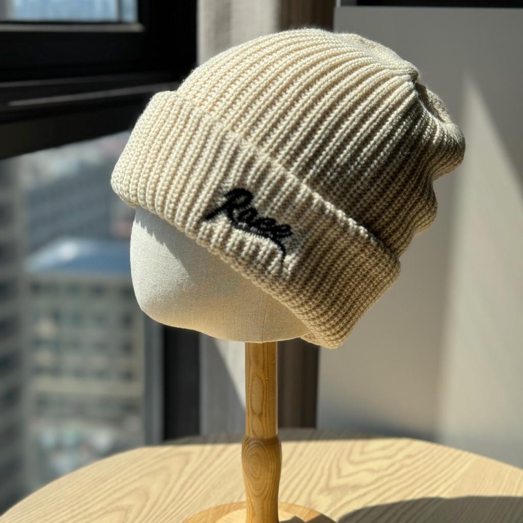 Autumn and Winter Korean Version Street Versatile Three-dimensional Letter Embroidery Warm Knitted Hat Ear Protection Cold Hat for Men