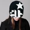 Women Knit Beanie Hats Warm Ear Protector Hat Teens Jacquard Star Handmade Hat