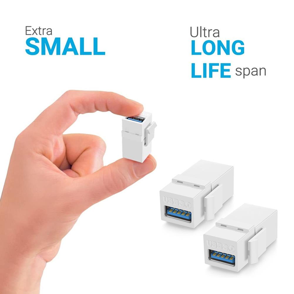 USB 3.0 Keystone Jack Inserts Connect Equipment with USB Port Female Coupler Insert Snap-in Connector Socket Adapter Port