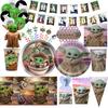 Baby Yodaes Birthday Party Decorations Paper Plates Cups Napkins Balloons For Kids Party Favors Gift Baby Shower Event Supplies