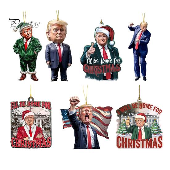 

7 шт. забавные подвески с персонажами рождественские украшения с шнурком легко повесить подвески на рождественскую елку украшение для зеркала заднего вида 7pcs