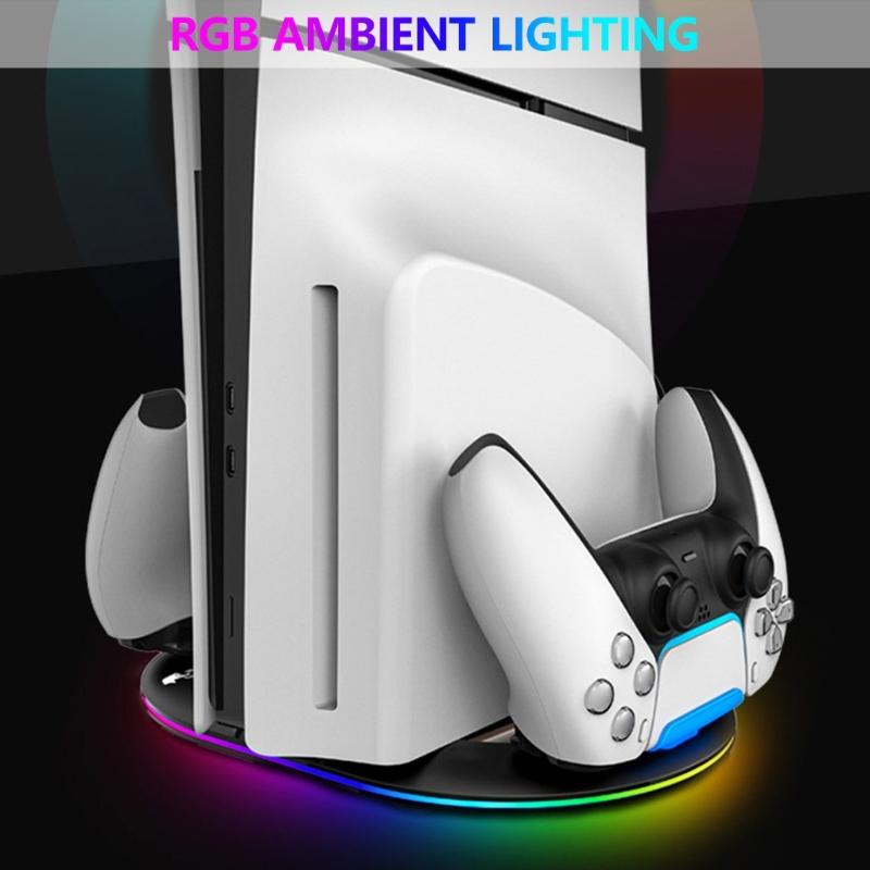 Upgrades Charging Dock with Lighting Multifunctional charges Stand Multifunction Charging Dock ABS for P5 Slim Consoles