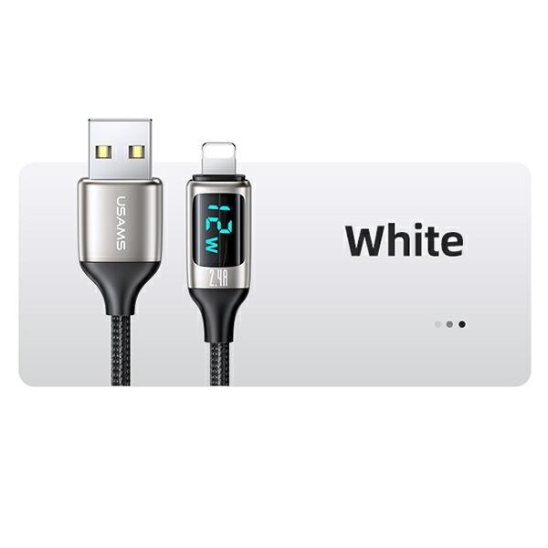 Usams Kabel Pleciony U78 Lightning 1.2Mled 2.4A Fast Charging Silver Black Sj543Usb02 (Us-Sj543)