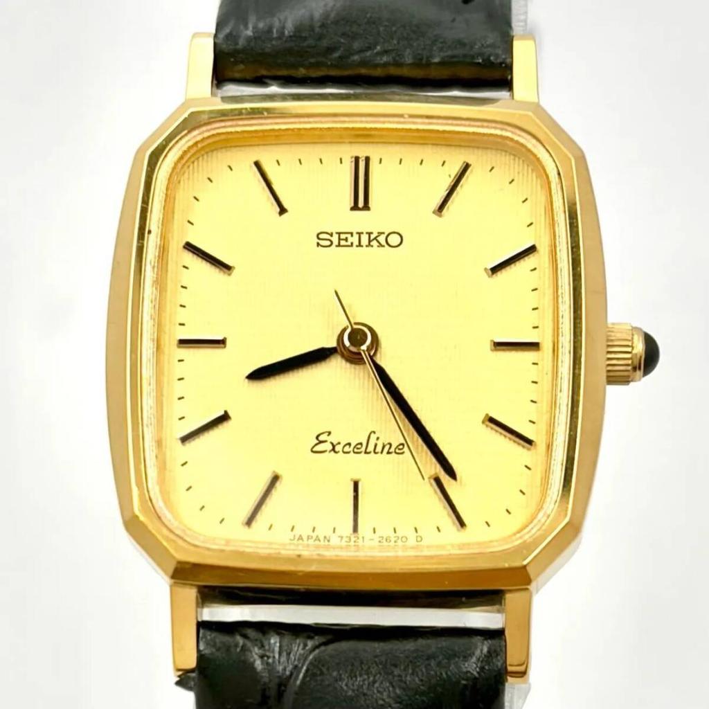 SEIKO Exceline Octagon Watch 901211 with New Strap [Excellent Condition/New Battery] Women's 7321-6570