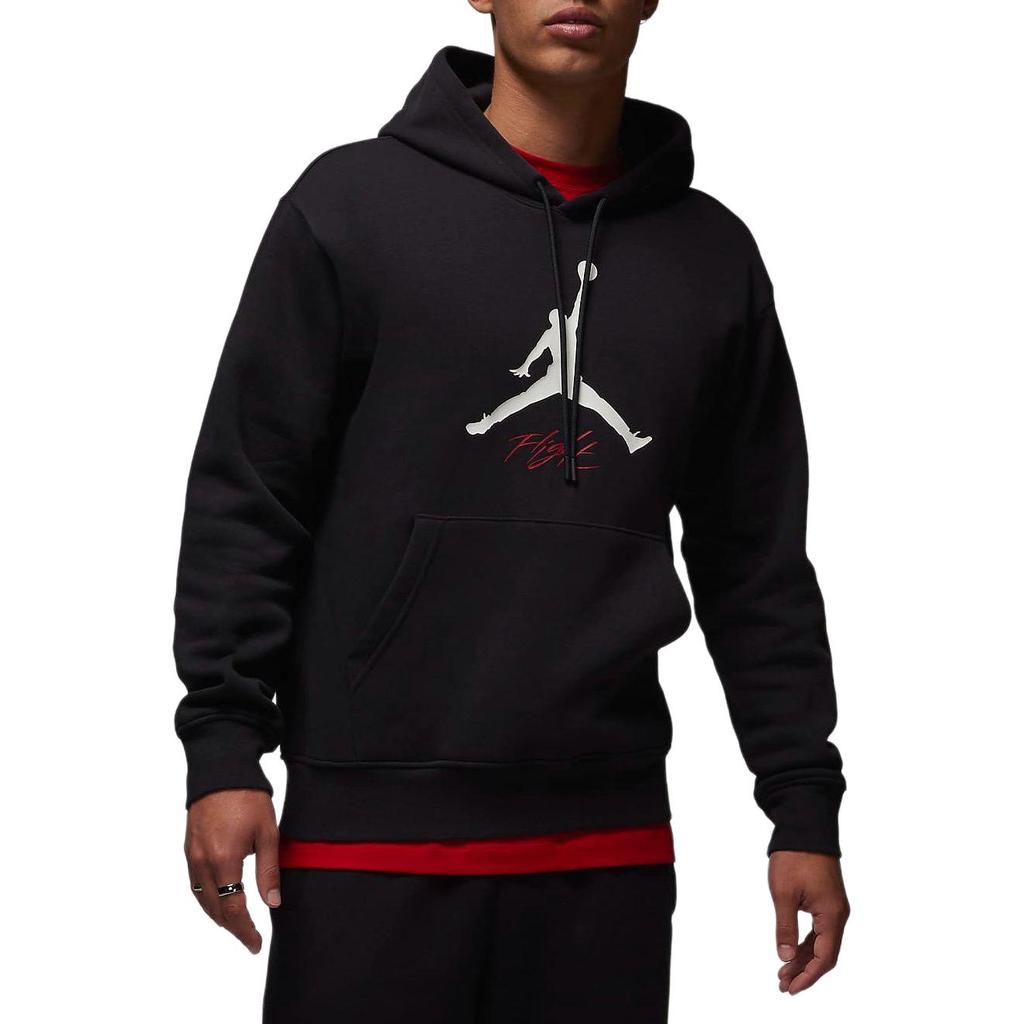 Jordan Essentials Logo Print Hoodie Long Sleeve Men Sweatshirt Black FD7546-010
