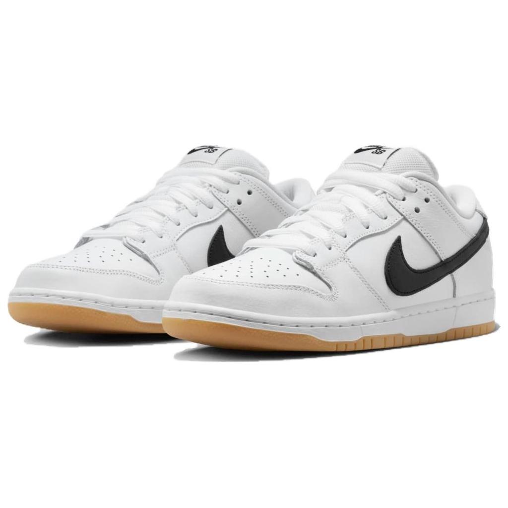 Nike Dunk Low SB Bianco Gomma Sneakers Unisex Nero Gomma-Marrone Chiaro CD2563-101