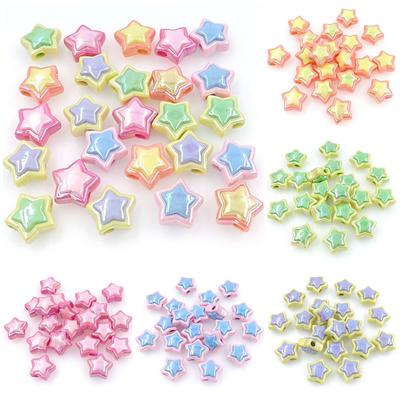 Fai da te Fai da te Accessori per gioielli Creazione Braccialetti Acrilico Materiali fatti a mano Stella Stereo UV Bicolore Collana Creativa 10 Pz 18 mm Perline sciolte