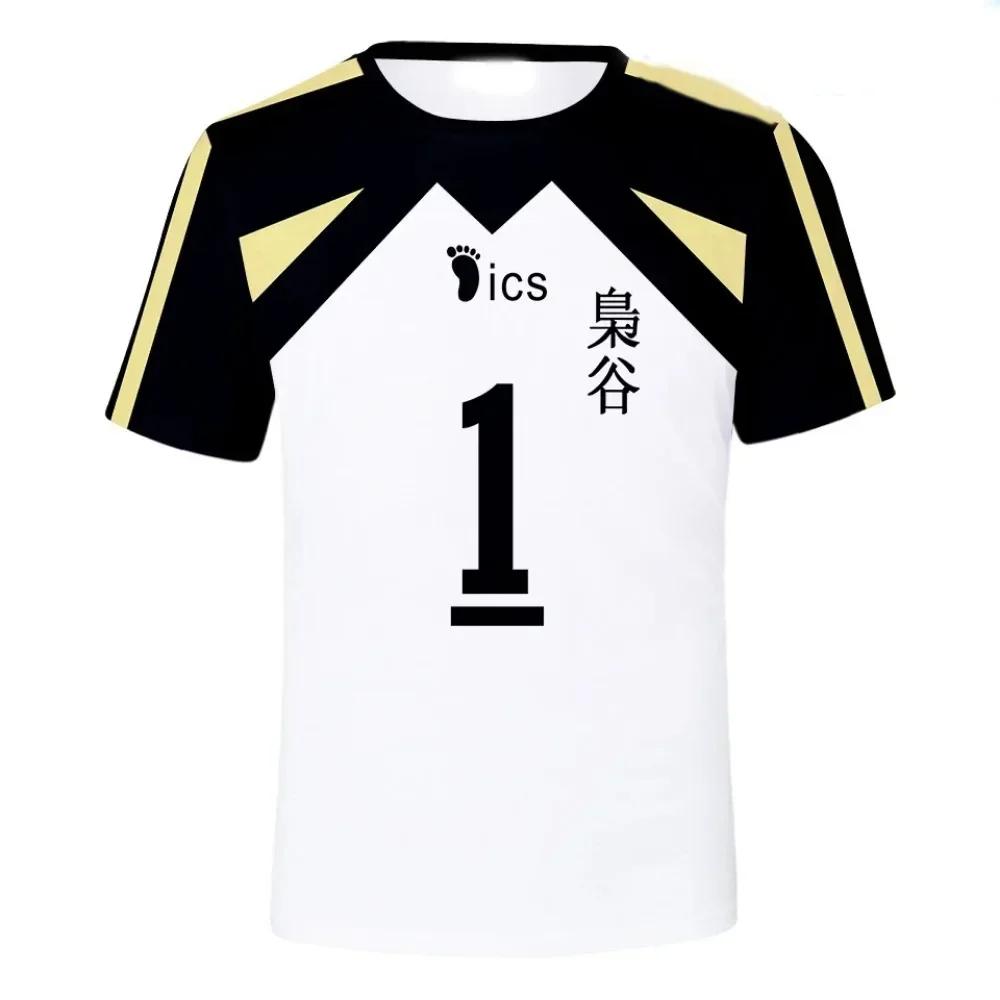 T-shirt Estiva Haikyuu a Maniche Corte da Uomo Abbigliamento da Allenamento Squadra di Pallavolo Donna Casual Stampata Abbigliamento Genitore Adulto Manica Corta