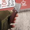 New Style Damascus Steel Folding Knife with Yellow Sandalwood Handle, Collectible Multi-Purpose EDC Tool for Fruit Cutting
