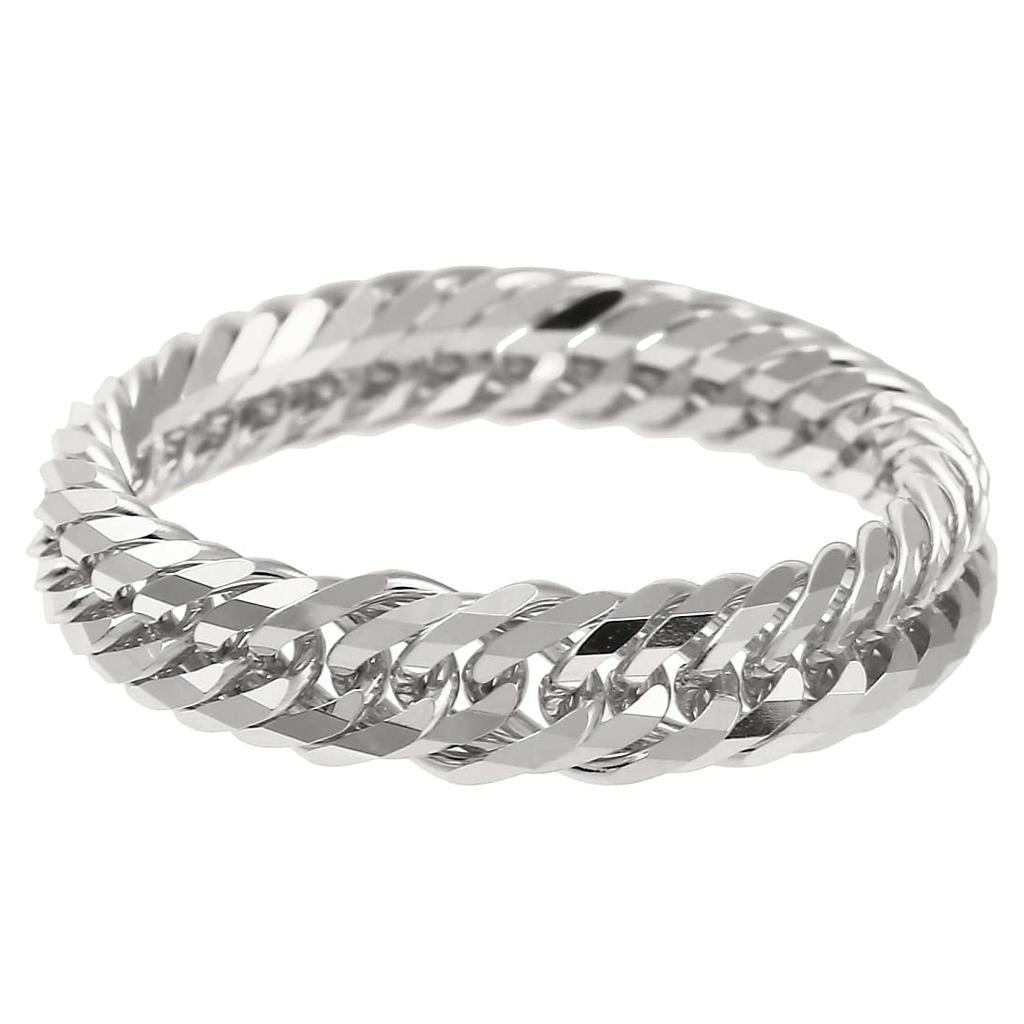 Pt850 Triple Chain Type Kihei Platinum Ring Made In Japan Inner Diameter Outer Diameter [FAIRY CULLET] 12-sided (No. 9, 15.66mm, 19.06mm)