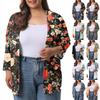 Women's Fall And Winter Fashion Casual Soild 3/4 Sleeve Mid-Length Cardigan Jacket