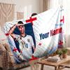 Jude Bellingham Personalized Fleece Blanket With Football Logo, Custom Name Text Soft Warm Home Throw Blanket