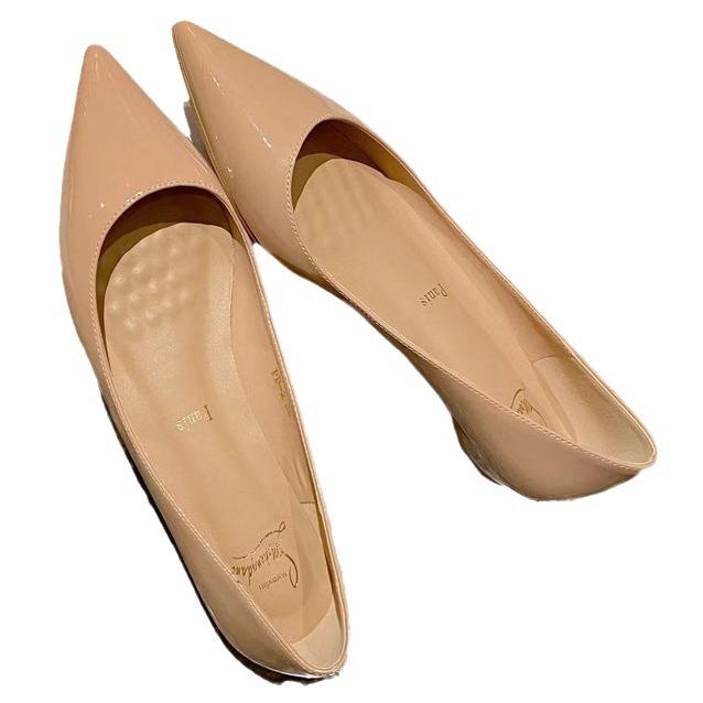 [Ushilai] French Nude Patent Leather Flats Women's New Pointed Versatile Commuter Shoes In Summer 2025