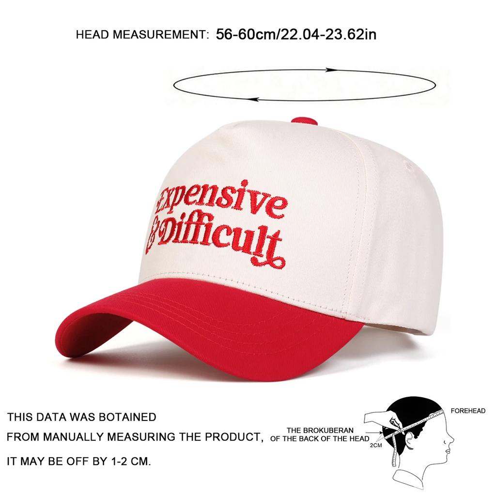 Unisex EXPENSIVE DIFFICULT Letter Embroidery Baseball Caps Spring Autumn Outdoor Adjustable Casual Hats Sunscreen Hat Sports Cap