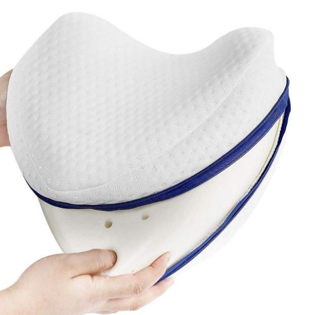 Cuscino per Gambe in Memory Foam a Forma di Cuore per Dormire su un Lato e Gravidanza.