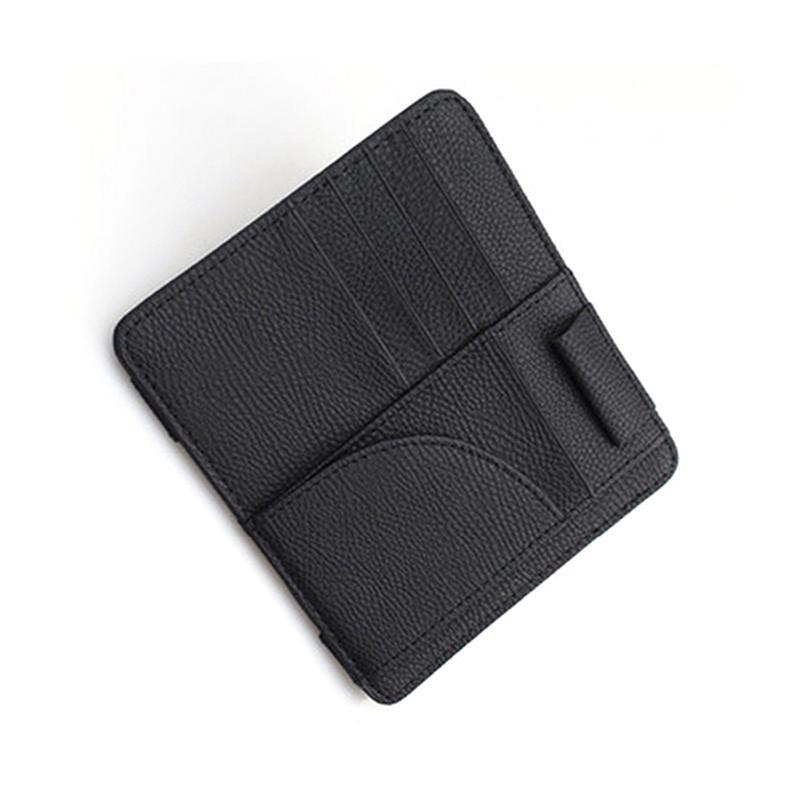 Car Sun Visor Organizer Holder PU Leather Sunglass CD DVD Card Stowing Case Auto Storage Holder Clip Holder Car Styling